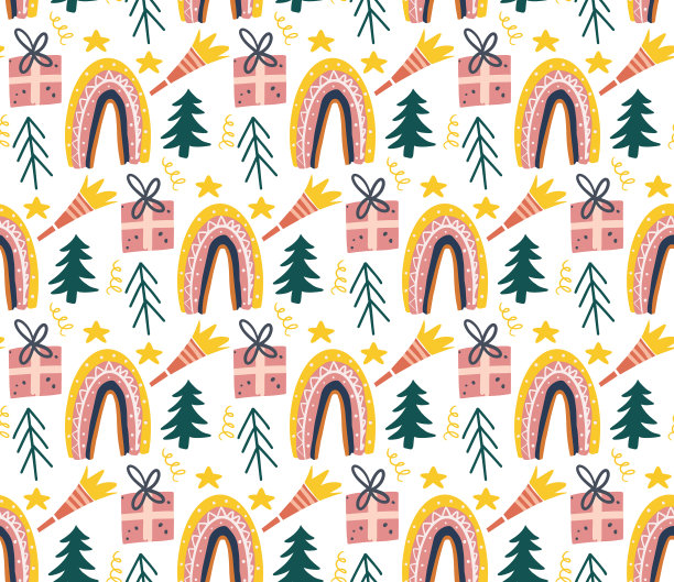 新年快乐抽象波西米亚图案在现代图片下载