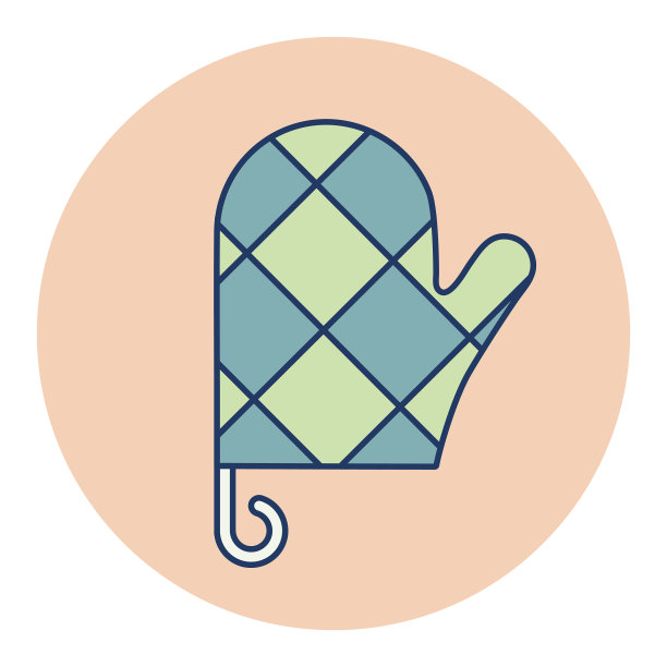 厨房保护手套颜色图标的特写图片下载