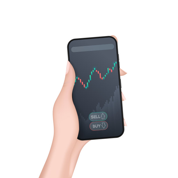 一只手拿着手机，上面有一张增长图表图片下载