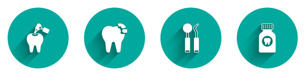 镶齿有龋齿，钻断齿图片下载