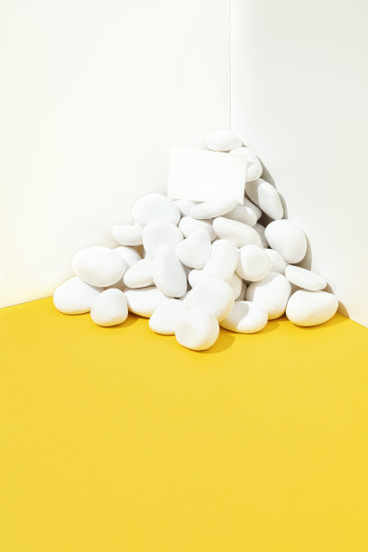 名片模板与白色的石头图片下载