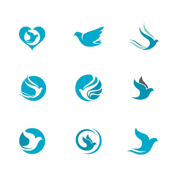 鸟翅膀鸽子图标模板图片下载