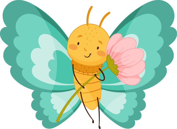 可爱的小蝴蝶有着明亮的蓝色翅膀图片下载