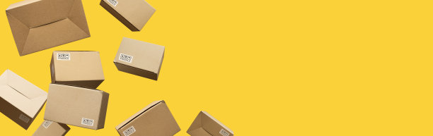 商务电子商务或网上购物概念与组产品箱订单。图片下载