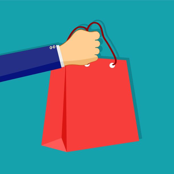 店员抱着购物袋的想法图片下载