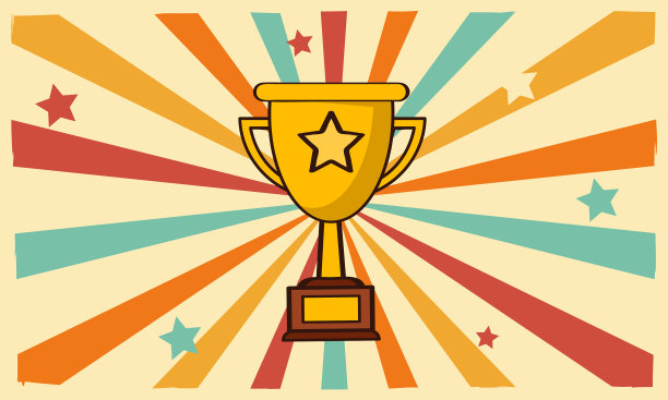 卡通金杯复古图片下载