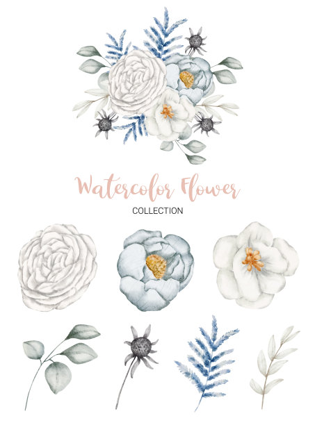 美丽的花束在水彩风格图片下载