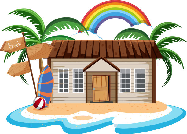 岛上的老木屋图片下载