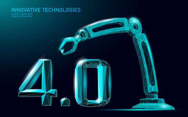 低聚未来工业革命概念图片下载