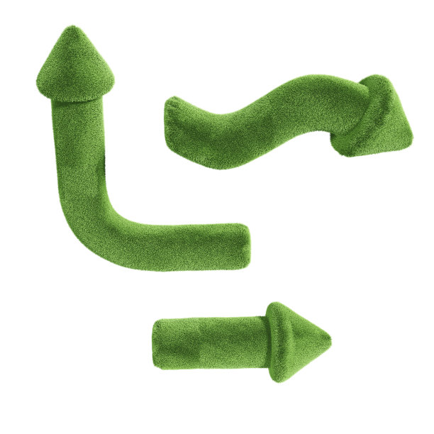 绿色箭头，草指针。3 d演示。图片下载