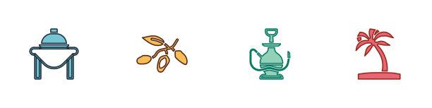 设置餐桌食物，枣，水果，水烟和热带图片下载