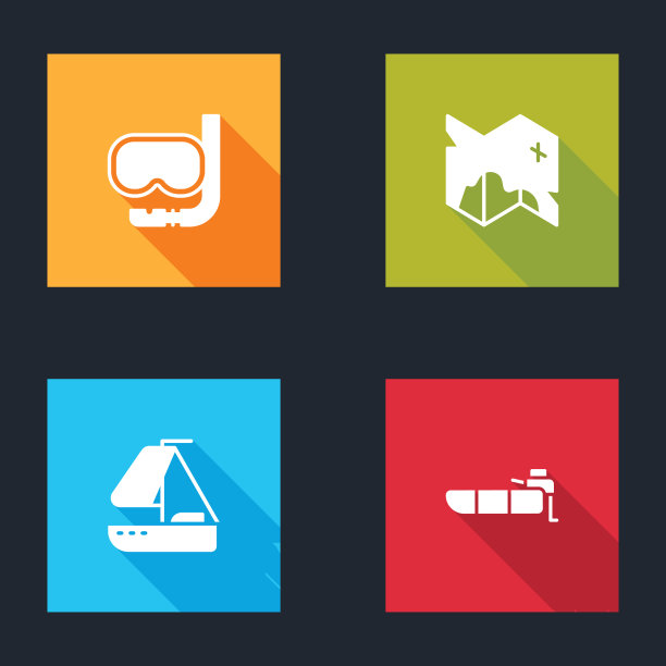 设置潜水面具和浮潜海盗藏宝图图片下载