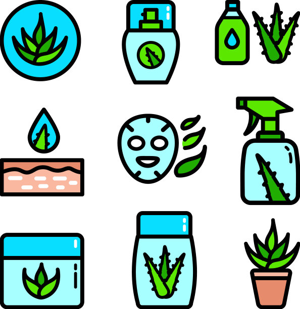 Agava芦荟绿色图标集图片下载