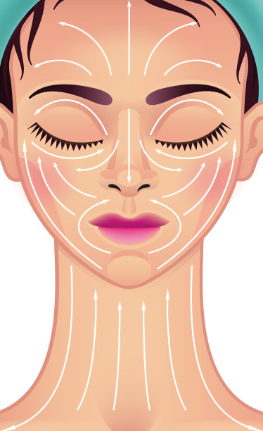 面部按摩线女病人和医生图片下载