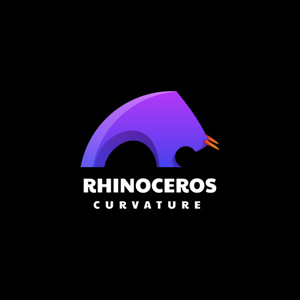 Logo犀牛渐变彩色风格图片下载