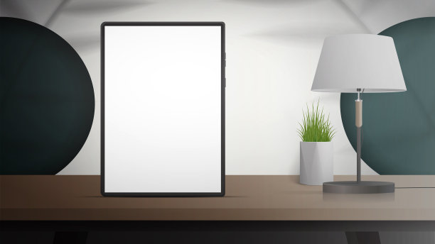 录音室背景是白色屏幕的平板电脑图片下载