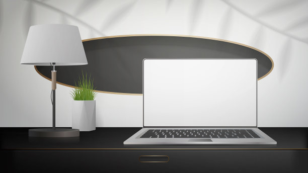 一台白色屏幕的笔记本电脑放在黑色屏幕上图片下载