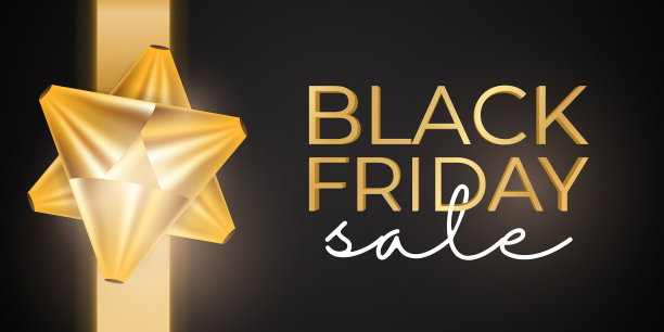 黑色星期五销售横幅金洋葱或蝴蝶结准备图片下载