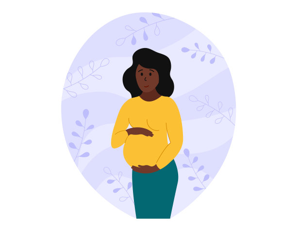 非洲裔美国孕妇微笑着图片下载