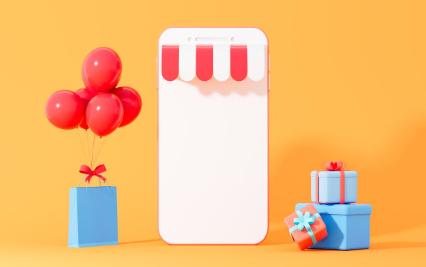 手机礼品，3d渲染。图片下载