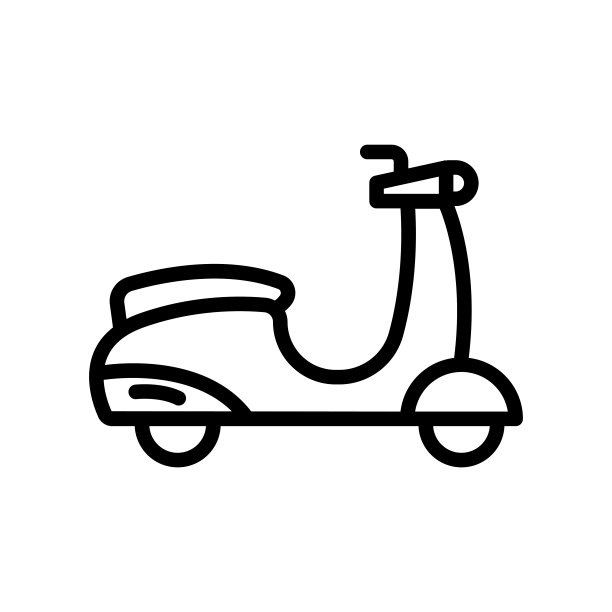 摩托车图标矢量。运输、陆路运输。行图标风格。简单的设计插图编辑图片下载