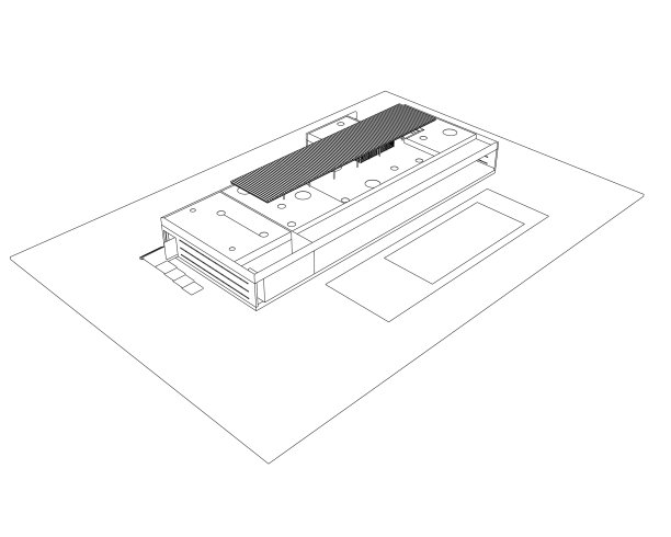 一座现代住宅的轮廓与一池黑色图片下载