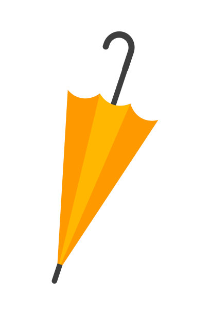 封闭的黄色的雨伞。图片下载