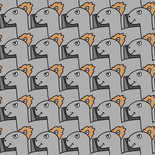 无缝图案的可爱怪兽卡通图片下载