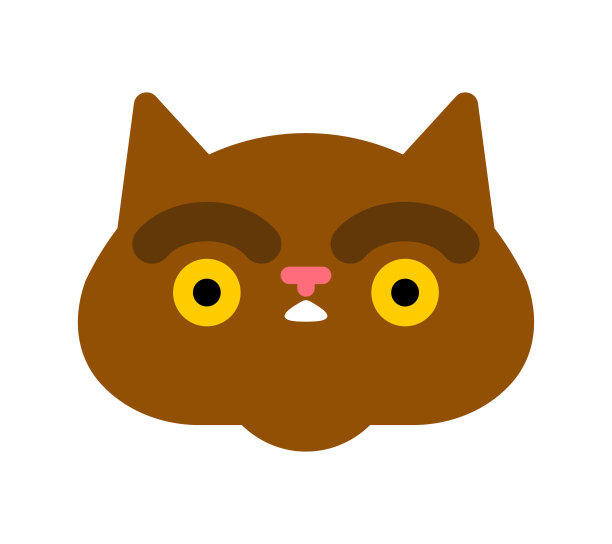 惊讶猫脸孤立。矢量图的宠物图片下载