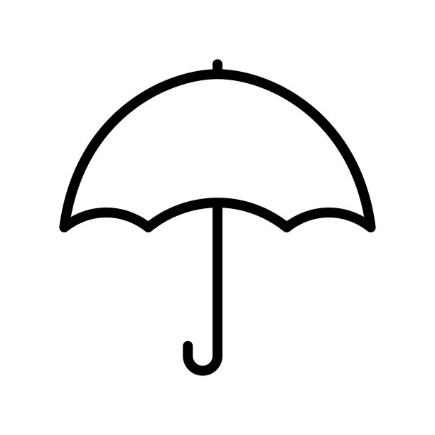 伞平线图标。轮廓标志睫毛膏的移动概念和网页设计，商店图片下载
