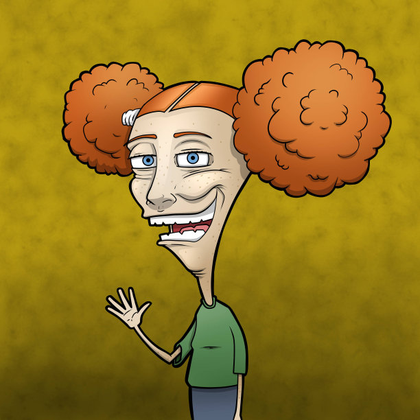 雀斑脸女孩卡通插图图片下载