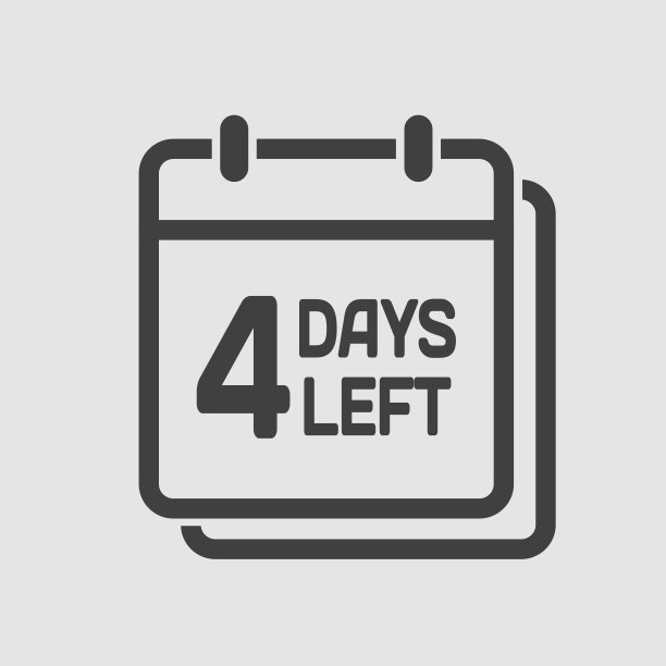 倒计时每日页日历图标- 4天离开图片下载