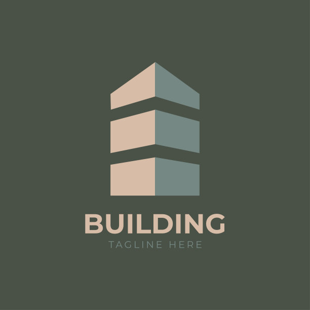 抽象几何标志为建筑公司建筑图标图片下载