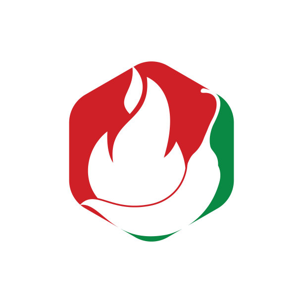 辣辣椒矢量标志设计概念。火红辣椒标志符号，香料食品标志图标。图片下载