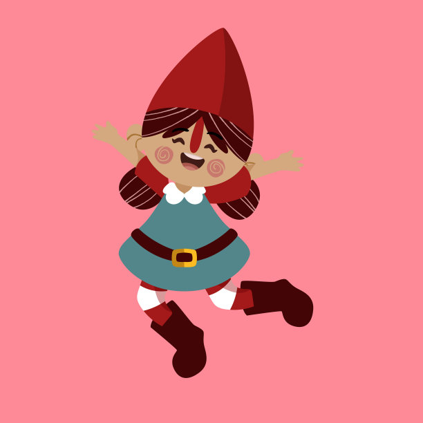 手绘圣诞小矮人平面设计图片下载