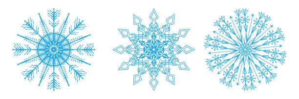 一套装饰雪花平设计图片下载