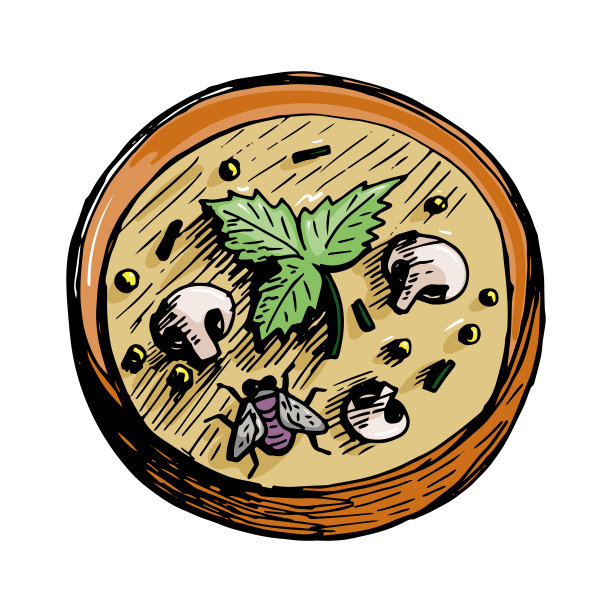 一碗汤色上的苍蝇图片下载