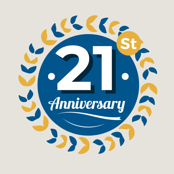 21周年纪念徽章平设计图片下载