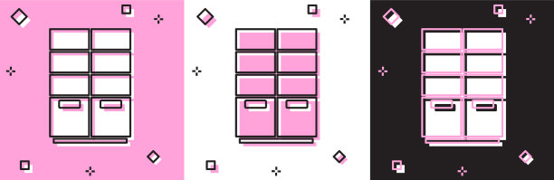 将衣柜图标隔离在粉色和白色上图片下载