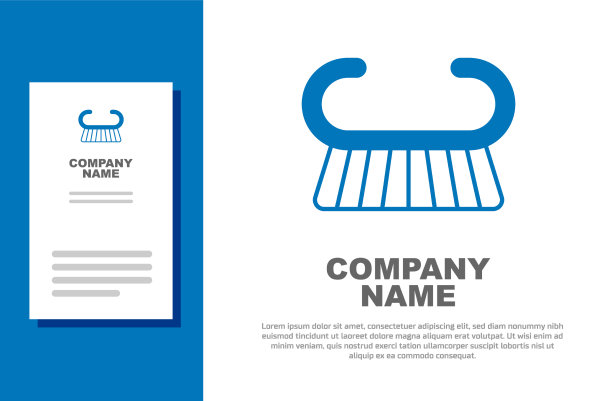 蓝色修脚刷或磨砂器图标孤立上图片下载