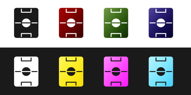 设置足球或足球场图标孤立上图片下载