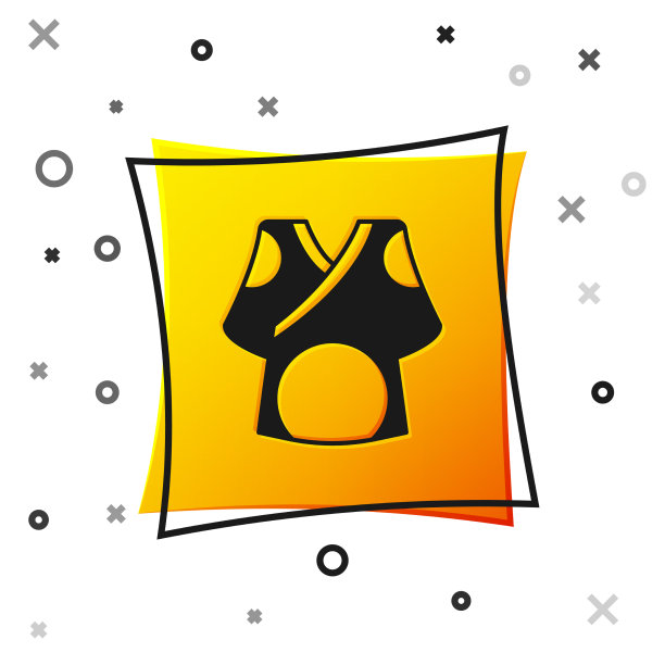 黑色和服图标孤立在白色背景图片下载