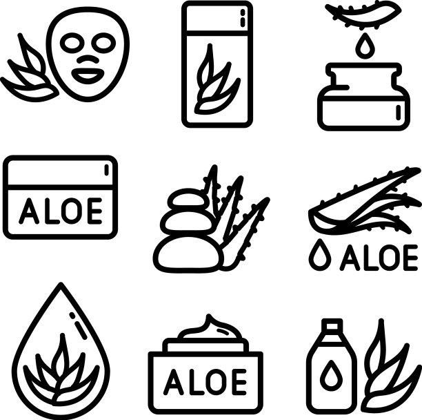 芦荟线图标集图片下载