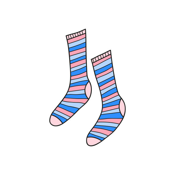 手绘彩色条纹长袜图片下载