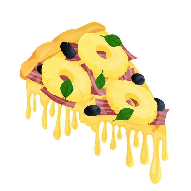 一片美味的菠萝披萨图片下载