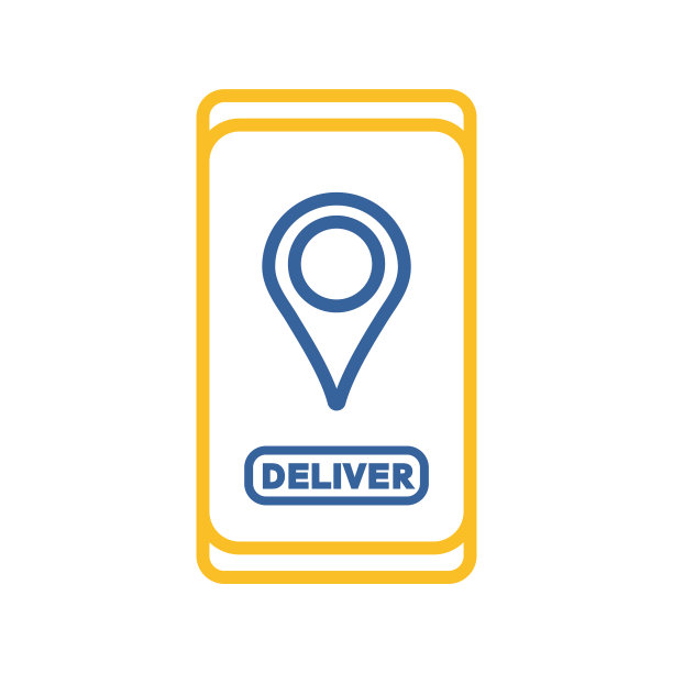 快餐外卖服务隔离图标pin图图片下载