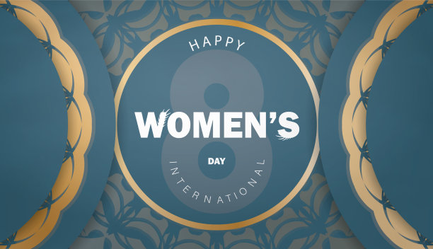 蓝色国际妇女节节日宣传册图片下载