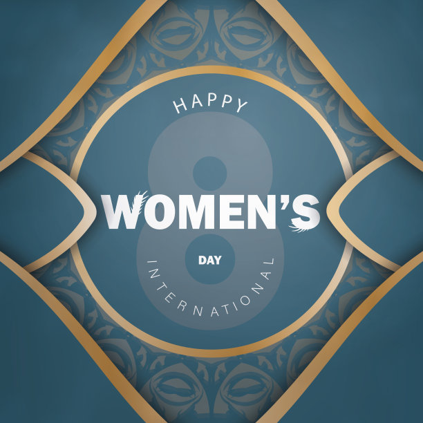 节日传单国际妇女节蓝色与图片下载