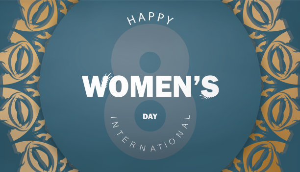 传单模板8三月蓝色豪华金色图片下载