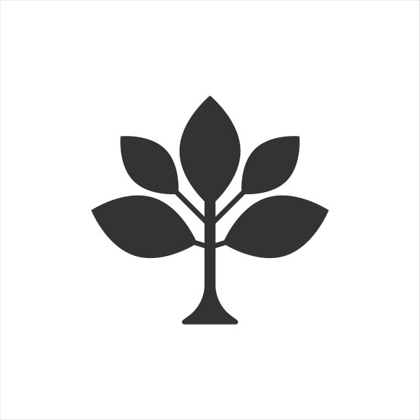 叶图标在扁平花柱植物在白色离生图片下载